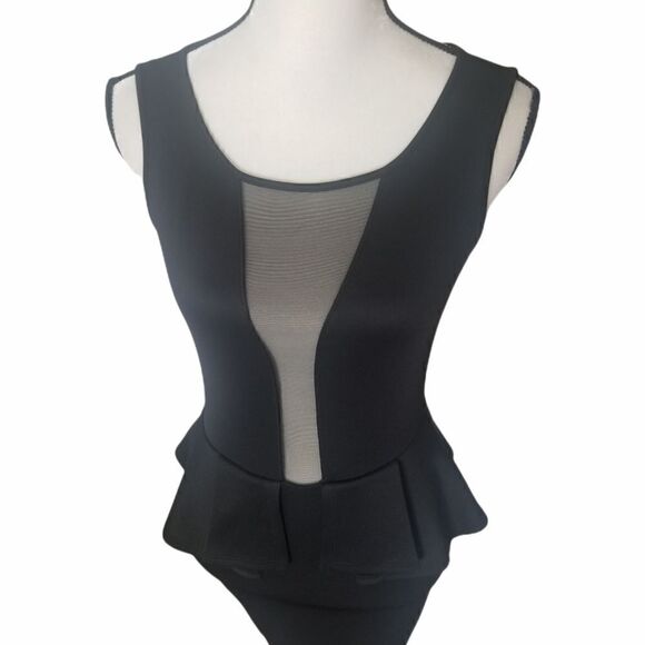 Guess Peplum mesh Black dress - Picture 4 of 12